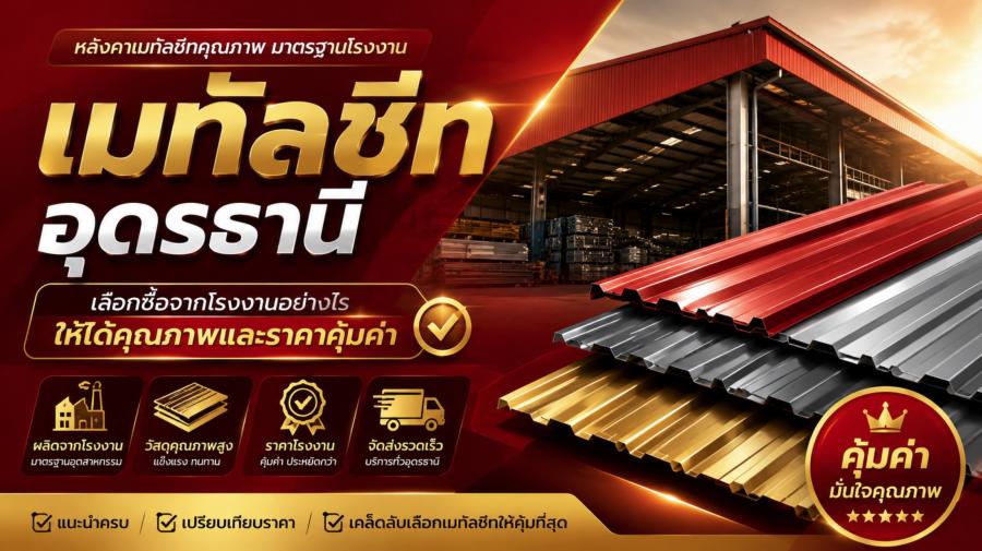 เมทัลชีท อุดรธานี เลือกซื้อจากโรงงานอย่างไรให้ได้คุณภาพและราคาคุ้มค่า