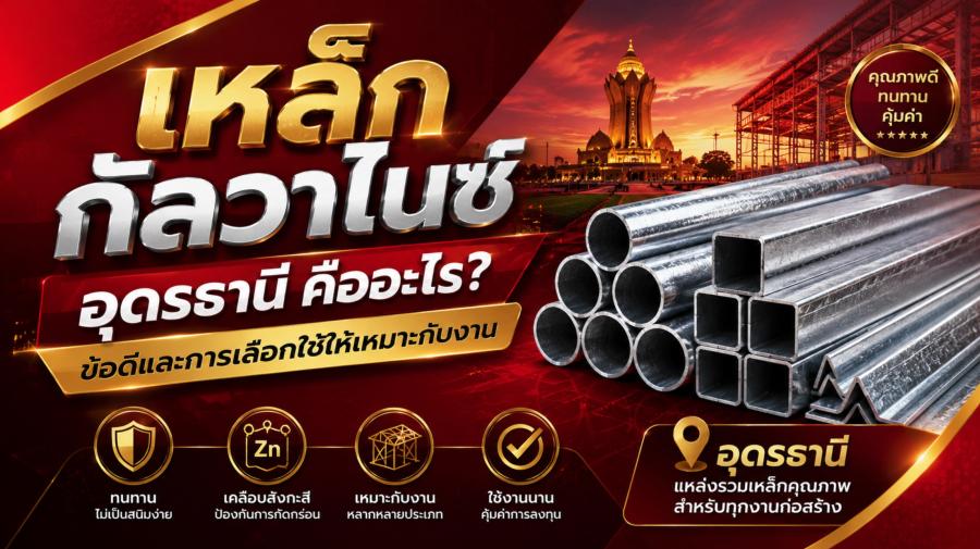 เหล็กกัลวาไนซ์ อุดรธานี คืออะไร? ข้อดีและการเลือกใช้ให้เหมาะกับงาน