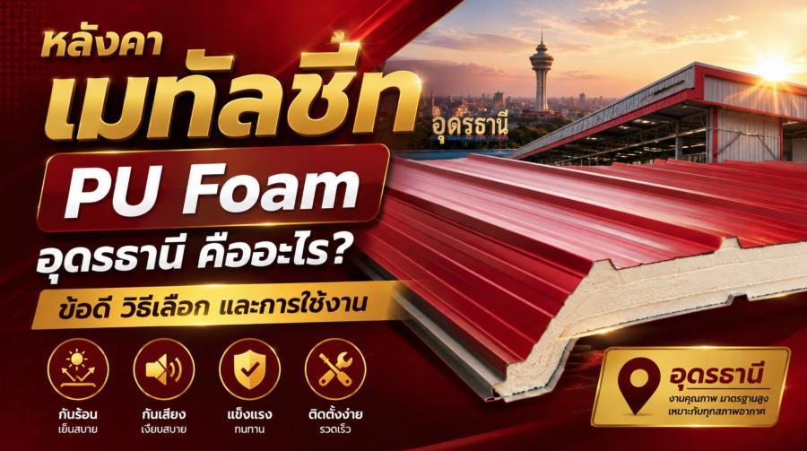 หลังคาเมทัลชีท PU Foam อุดรธานี คืออะไร? ข้อดี วิธีเลือก และการใช้งาน