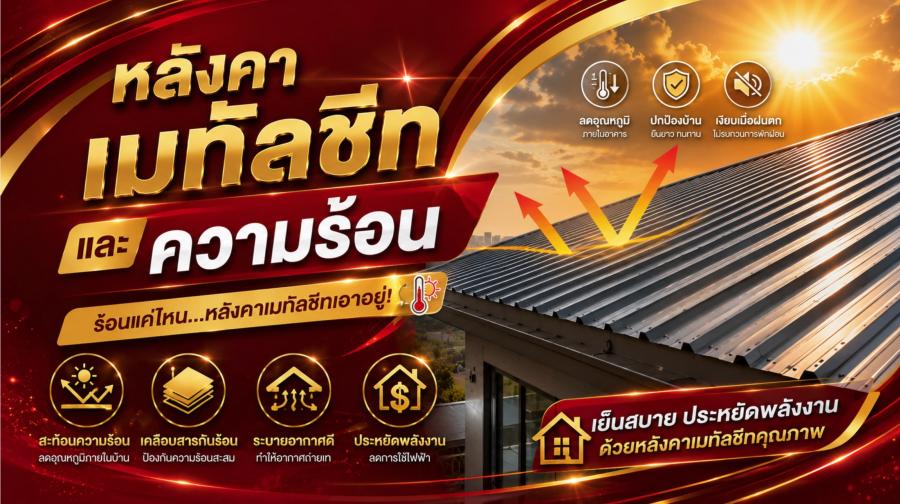 หลังคาเมทัลชีทร้อนไหม และวิธีลดความร้อนใต้หลังคา